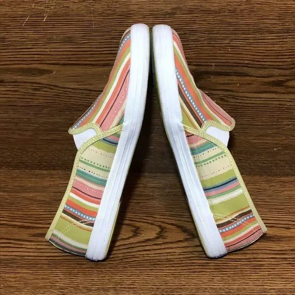 Keds canvas green womens slip on shoes white sneakers size 7.5 - Picture 5 of 8